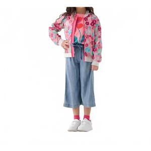 NEW HATLEY girls' cropped paperbag pants in smokey blue wash